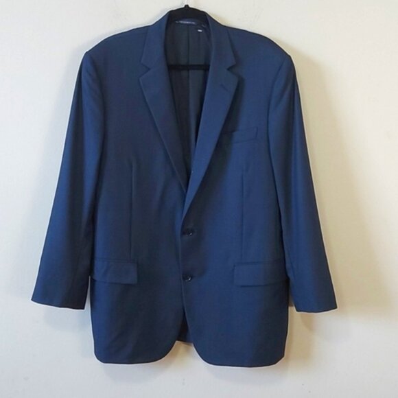 Brooks Brothers Fitzgerald Wool 2 Button Blazer Size 45L Navy Blue Suit Jacket - Picture 1 of 15